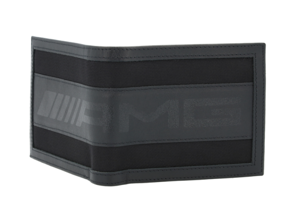 AMG Mini Geldbörse schwarz 100% Rindleder Portemonaie RFID Schutz 