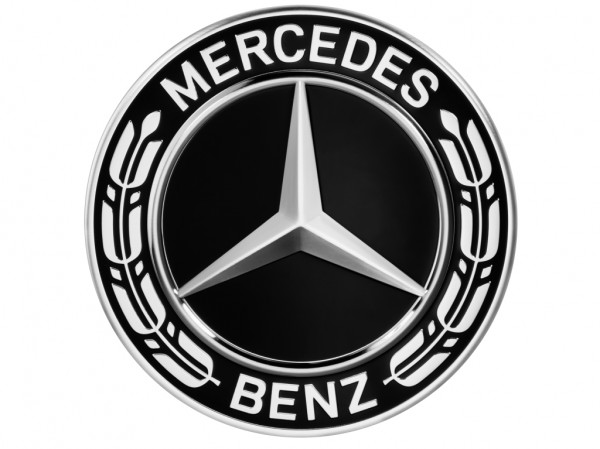 Mercedes-Benz Nabendeckel Stern mit Lorbeerkranz schwarz 66,8mm